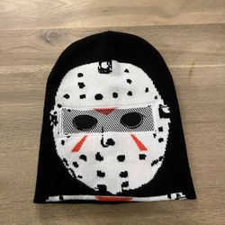 Halloween Friday the 13th Jason Vorhees Hockey Mask See Through Beanie Hat 
