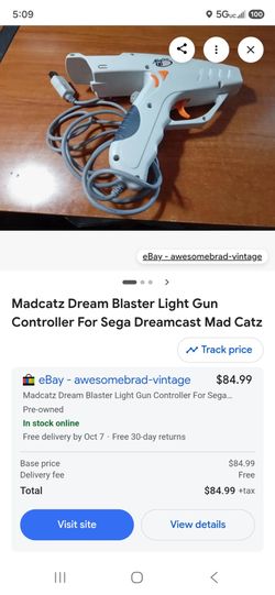 MADCATZ DREAMCAST BLASTER LIGHT GUN CONTROLLER FOR SEGA DREAMCAST.