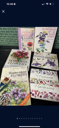 Lot Of Watercolor Flower Bouquet Drawing Books