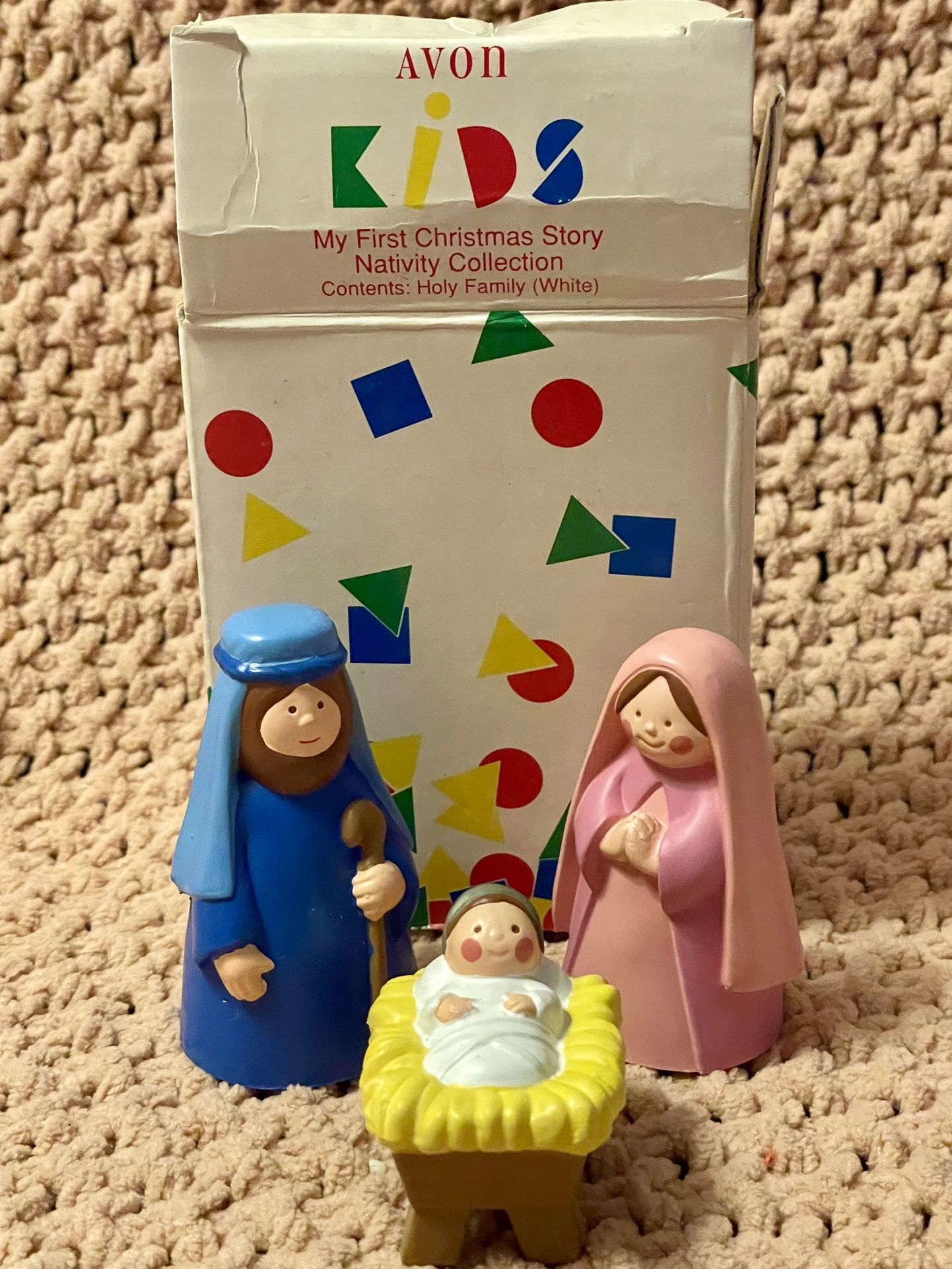 Vintage Avon 1993 Childs My First Christmas Story Nativity 3 Piece Mary Joseph And Baby