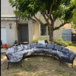 Curved Patio Furniture Set Round Patio Furniture Semicircle Half Moon Patio Furniture Set 🆕🚚🛺🚚🆕