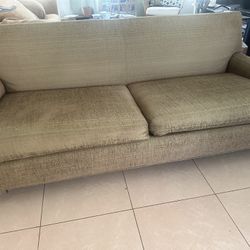 Mitchell Gold sofa Couch Olive Green/gold  Used 