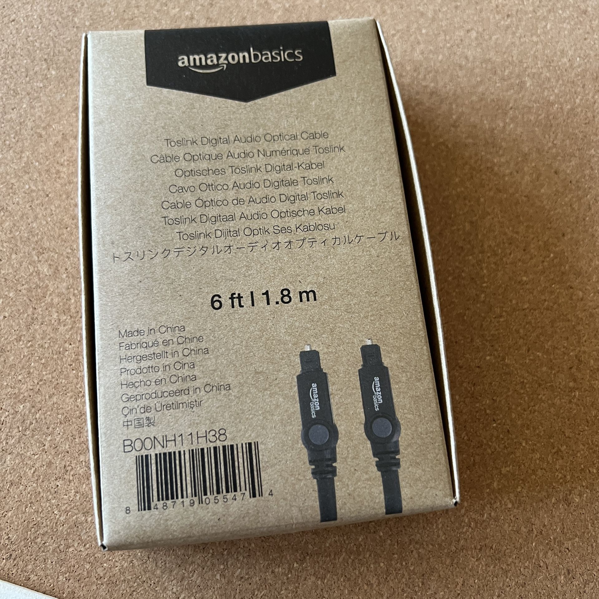 Toslink Digital Audio Optical Cable 6ft
