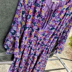 Ruffled Lavender Floral Midi Dress by SKIES ARE BLUE ♡ BEAUTIFUL FOR SPRING!