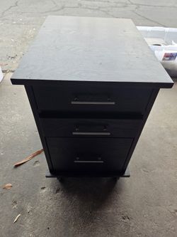 3 Drawer Wood File Cabinet with Wheels