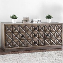 Brand New Weathered Light Oak TV Stand 64" W