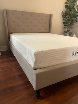 Queen Bed Frame and Queen Mattress
