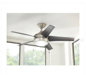 Home Decorators Collection Windward 44 in. LED Brushed Nickel Ceiling Fan - New