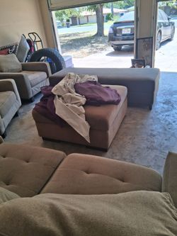 Large Fabric Sectional Sofa Set