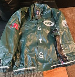NY Jets Large Leather Jacket!!! New. NFL brand.