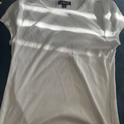J.Crew White Ribbed Tee