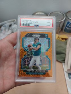 Trevor Lawrence RC....2021 Lazer Prizm..Low Pop PSA 9