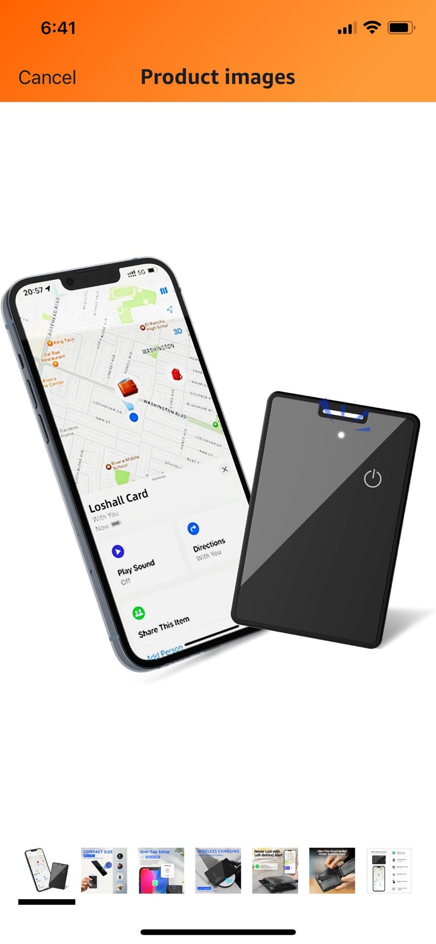 Slim Bluetooth Wallet Tracker Card, Key Finder Works with Find My App (iOS Only), Global Positioning, for Keys, Bags, Luggage Tracker, Wireless Chargi