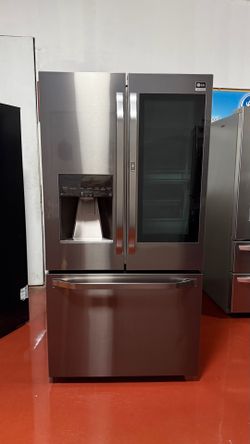 LG 3-door refrigerator with water and ice dispenser in perfect working condition. Dimensions: 35 3/4 (W) x 30 7/8 (D) x 69 (H). We offer home delivery
