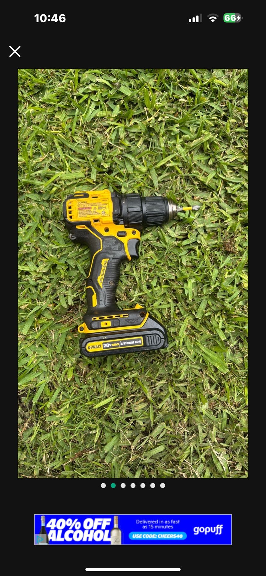 Dewalt DCD708. Half inch 13 MM. Cordless Drill, Driver, Tony, Volt With Battery. $60