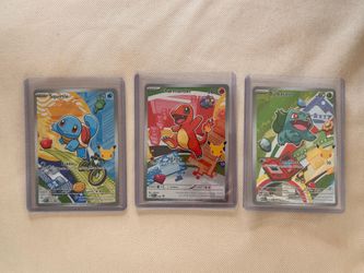 First Partner Illustration - Kanto starters set -  Squirtle - Charmander - Bulbasaur