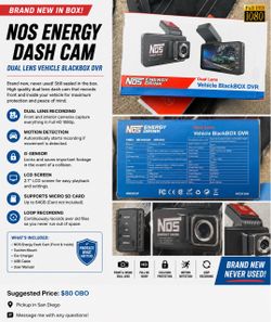 NEW NOS Energy Dual Lens Dash Cam | Full HD 1080p DVR