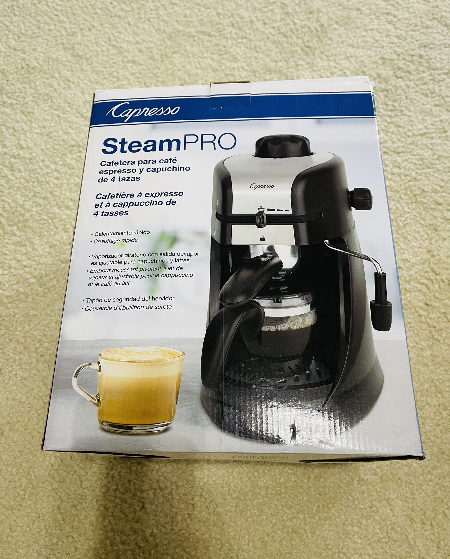 Brand New Capresso Steam Pro 4-Cup Espresso & Cappuccino Machine
