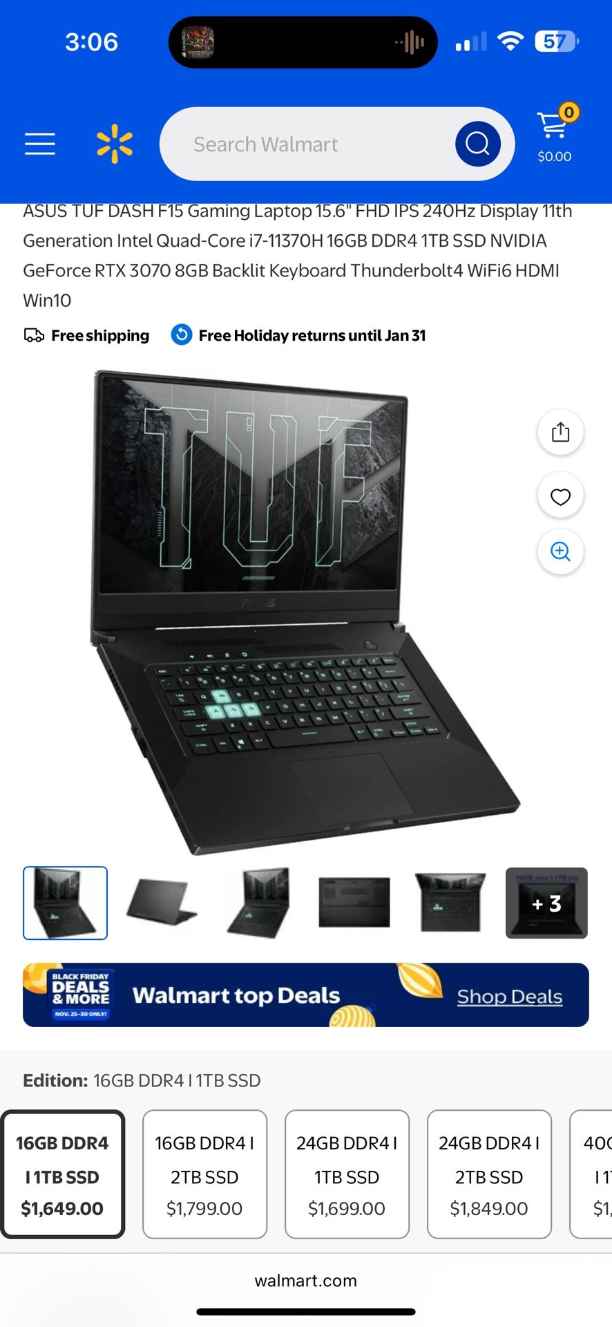 ASUS TUF DASH F15 Gaming Laptop
