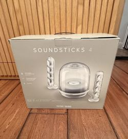 Harman Kardon SoundSticks IV Bluetooth Speaker System (White) Brand New Sealed