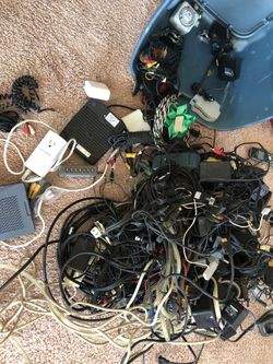 Tech peoples treasure trolls. It has every electric cord you can think of. Please make offer