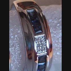 Mens Sapphire and Diamond Ring