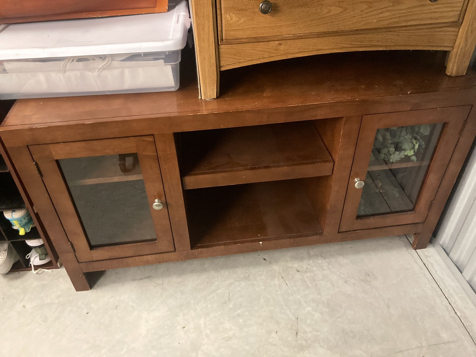 Tv Stand Glass Doors And Shelves Negotiable 
