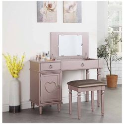 NEW ROSEGOLD VANITY WHIT STOOL NEW IN BOX ☎️ 1714586,2564