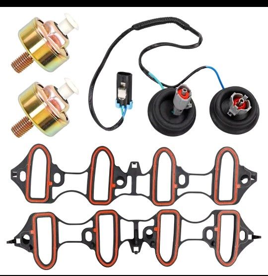 Dual Knock Sensors with Wiring Harness and Intake Manifold Gasket Kit | for Chev