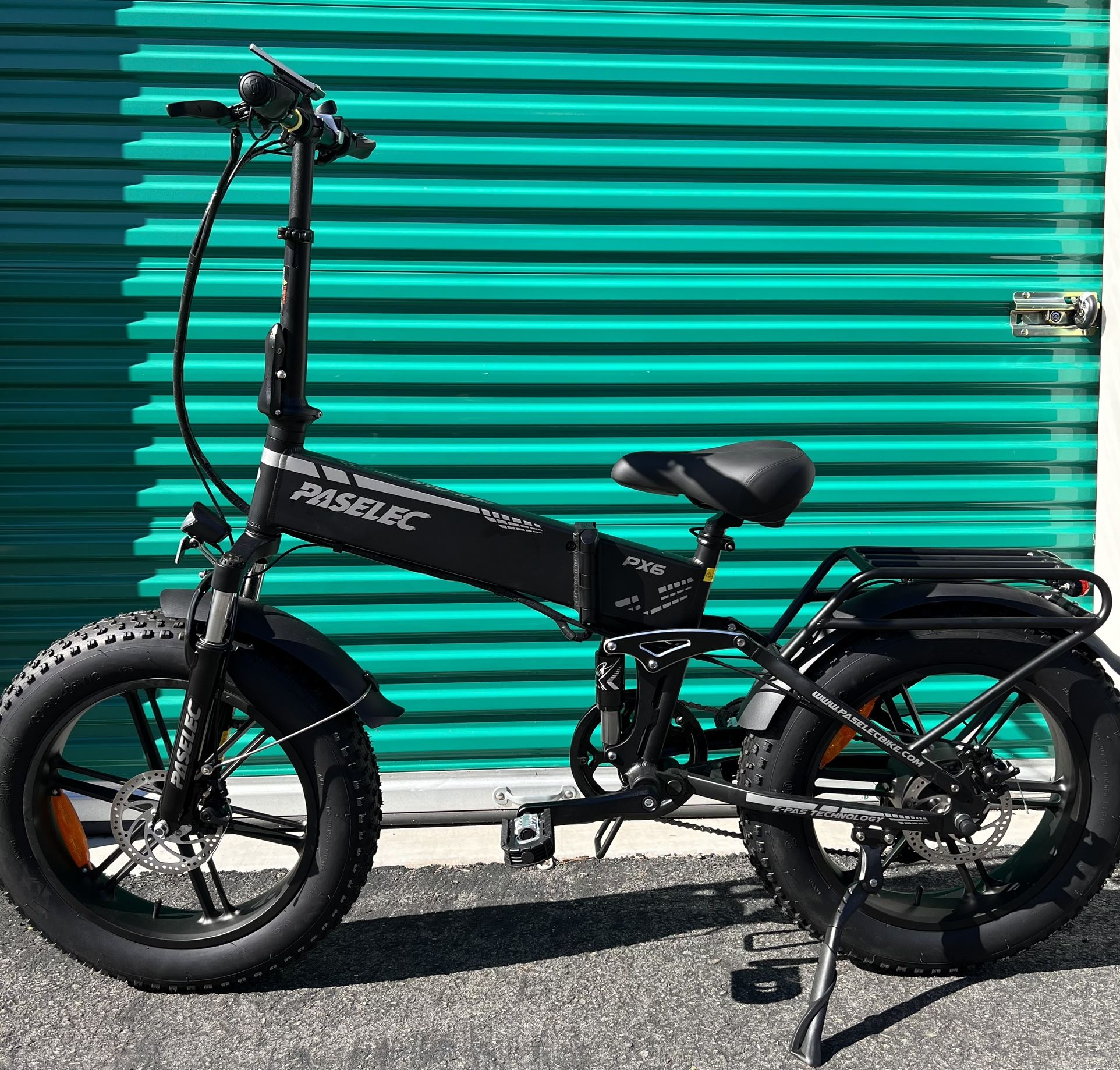 ✅ BRAND NEW - 750 Watt Electric Folding Bike, Power regen Tech, Fat Tire, Full Suspension(Black-OR-Army Green)PX6 Pro Paselec ⚡️