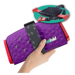 Mifold Comfort Grab-and-go Car Backless Booster Seat-Compact and Portable for Every Day, Carpooling, Travel, Royal Purple