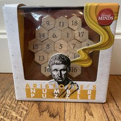 Great Minds Aristotle’s Number Puzzle 3D Wooden Puzzles Sealed  This 3D wooden puzzle by Professor Puzzle is a great addition to any puzzle enthusiast