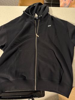 Offwhtie mens full zip graphic hoodie size XL