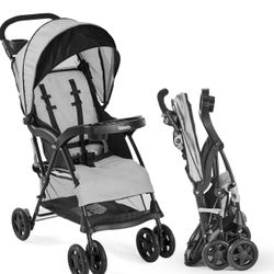 Kolcraft Cloud Plus Lightweight Umbrella Stroller for Toddlers with Reclining Seat, Large Storage Basket, Canopy, Infant & Parent Trays, Compact Fold 