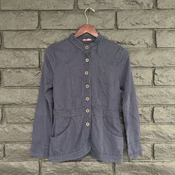 Bobi Blue Women’s Utility Jacket with Curved Pockets (Read Description)