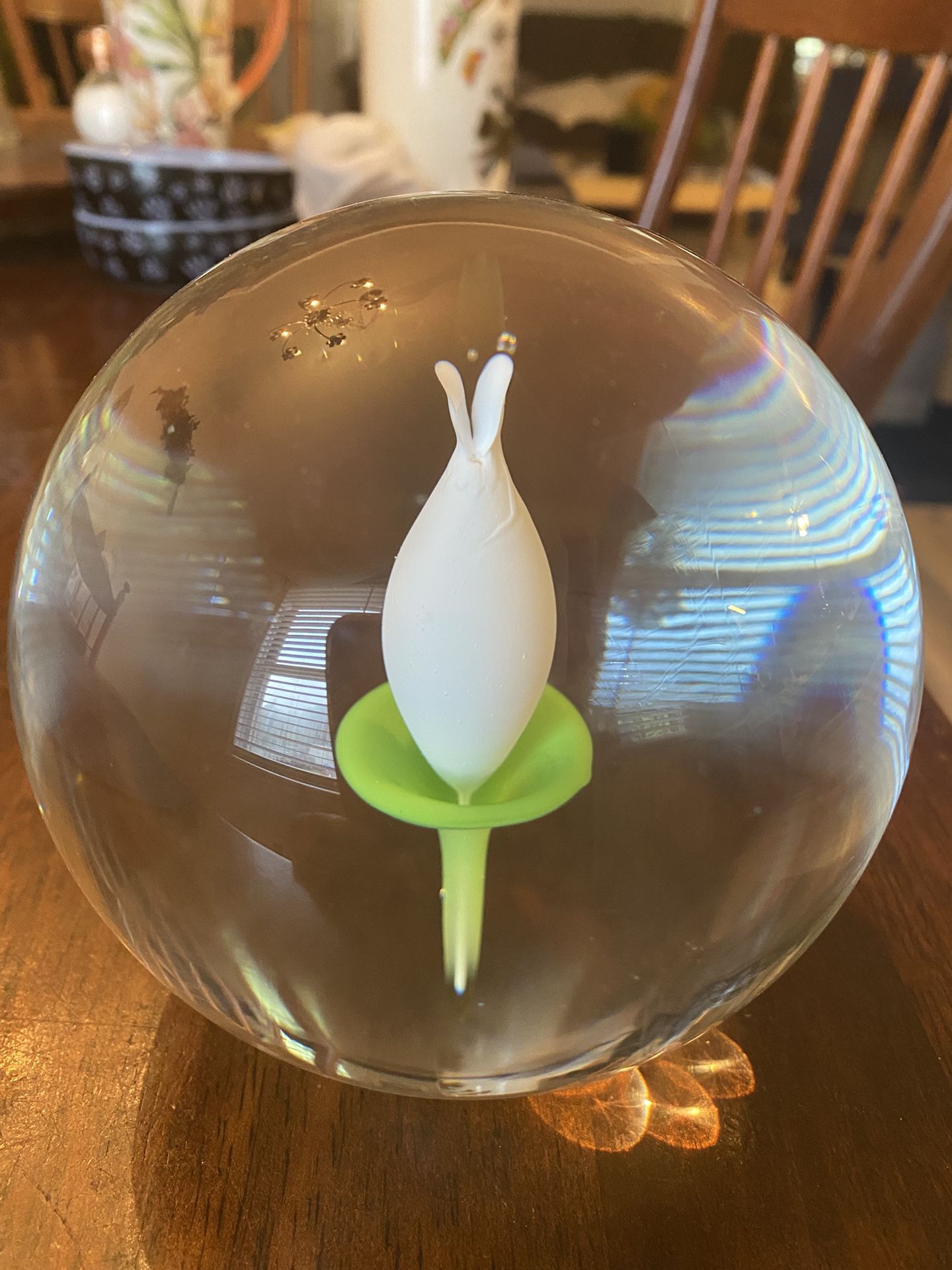 Glass Ball With Flower In It