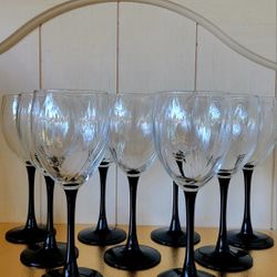 Vintage Lenox Black Stemmed Glassware