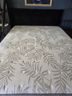 Queen bed with mattress and sheet set