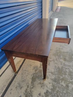 Vintage Mersman 25 - 43 Wooden Coffee Table On Wheels Good Size