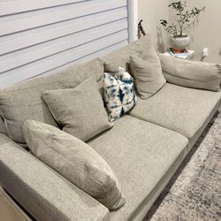 WestElm Deep Seated Twill Fabric Couch - Pickup Only