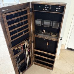 Locking Mirrored Cabinet For Jewelry 
