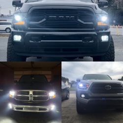 H11/H8/H9 LED Headlight Bulbs, 6500K Fog Lights Car Bulb, 12000Lm DRL or Low Beam, Halogen Replacement Headlight with Fan