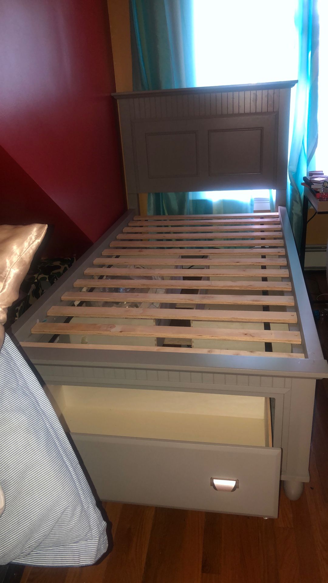 Twin Gray Storage Bed