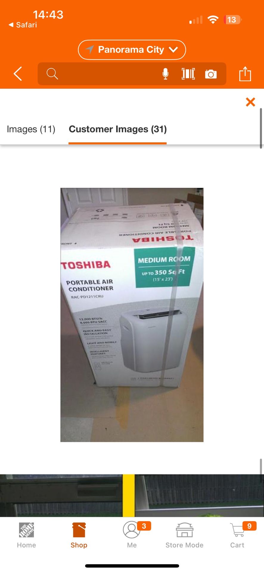 Toshiba 8,000 BTU Portable Air Conditioner