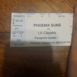 Phoenix Sun's Vs. La Clippers Ticket 