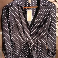 Womens  Michael Kors Polka Dot Blouse Size Small/Medium Brand New W/Tags