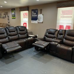 New Sofa & Loveseat Motion Reclining Set