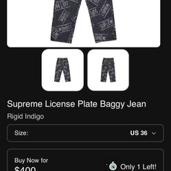 Supreme License Plate Baggy Jeans 