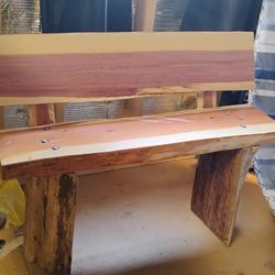 Cedar bench live edge