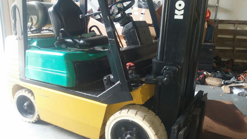 Forklift 3 mast side shift forks dual pump